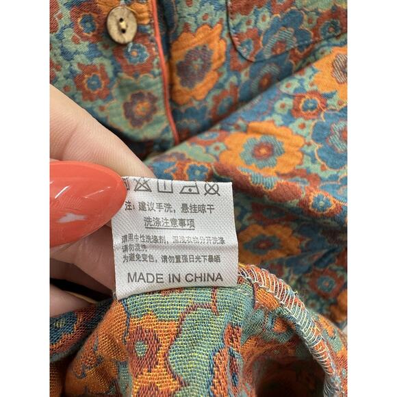 Xindaer Womens Pajama Two Piece Set Size Medium Floral Long Sleeve Button Up NWT - Picture 6 of 16